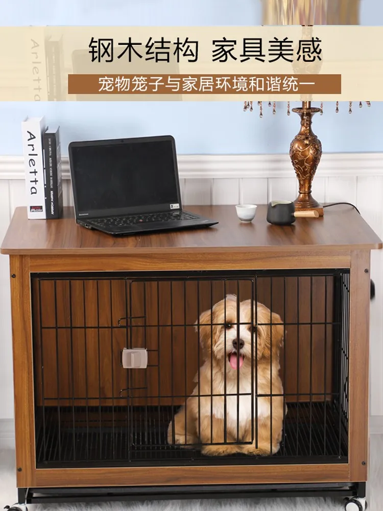 

Dog Cage Wooden Pet Room Medium sized Dog Small Dog corgi Chai Dog Fence Household Villa Dog Cage with Toilet