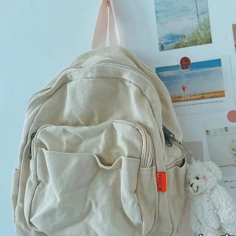 Backpacks Women Vintage Canvas Bags School Bag Large Capacity Students Travelling Multi-function Korean Fashion Couples Newly