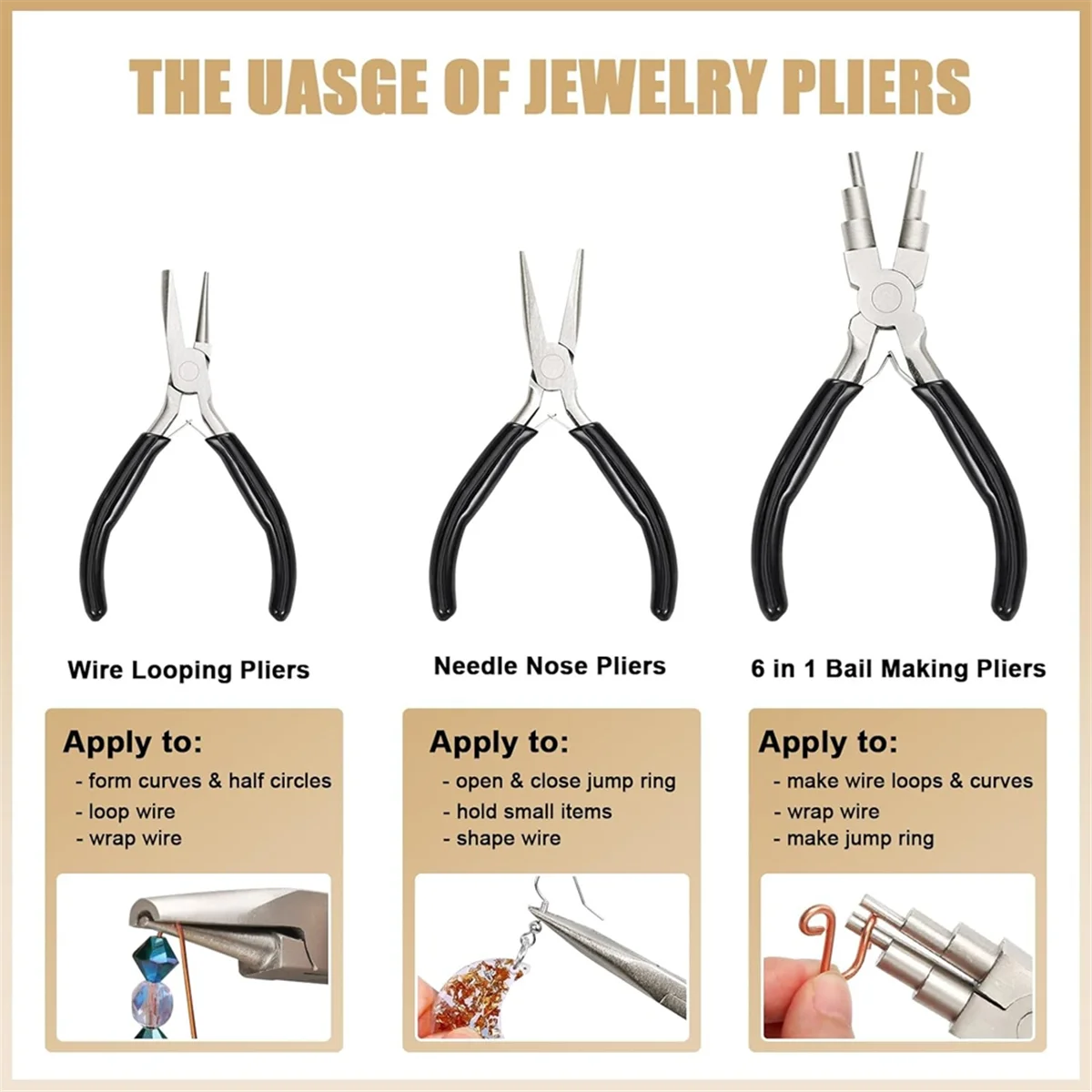 

A06R Wire Bending Jig with Jewelry Pliers Set, Tools for Jewelry Making Beading Looping Shaping Wire DIY Crafts