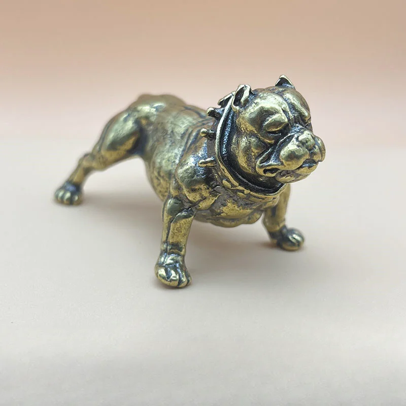 Bully Dog Brass Office Desk Table Tea Pet Trinket Piece Stationery Toy Handle Piece Arts And Crafts