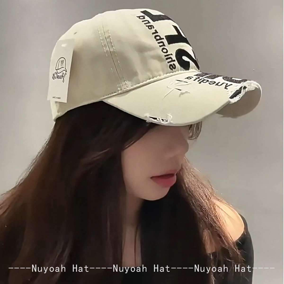 Nuevas Gorras de Béisbol con Letras DIFSFL Bordadas Bandhnu para Hombre y Mujer, Visera Versátil, Estilo Desgastado, a la Moda