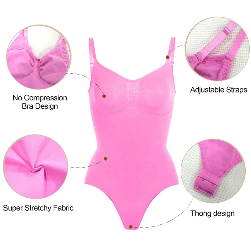 Women's Full Body Shaper Bodysuit Tummy Control Slimming Design Comfortable Daily Wear Shapewear