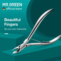 MR.GREEN-pinza para cutículas de uñas, tijeras para manicura, pinzas de acero inoxidable, producto para eliminar la piel muerta, tijera, herramienta empujadora, recortadora