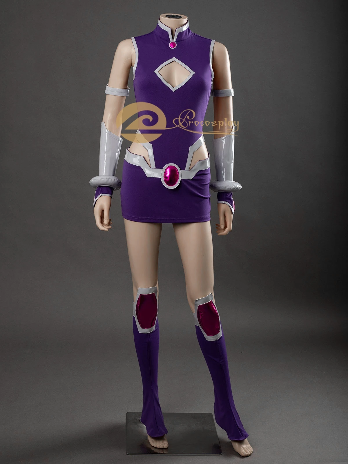 

Koriand'r Cosplay Costume Starfiree 2016 Animation Women Purple Battle Suit for Halloween Party