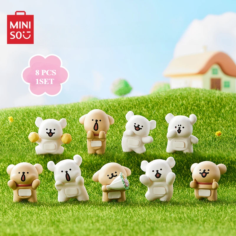 MINISO Maltese Car Aromatherapy Blind Box Figure Scene Decorative Ornaments Children's Toy Model Anime Peripheral Christmas Gift