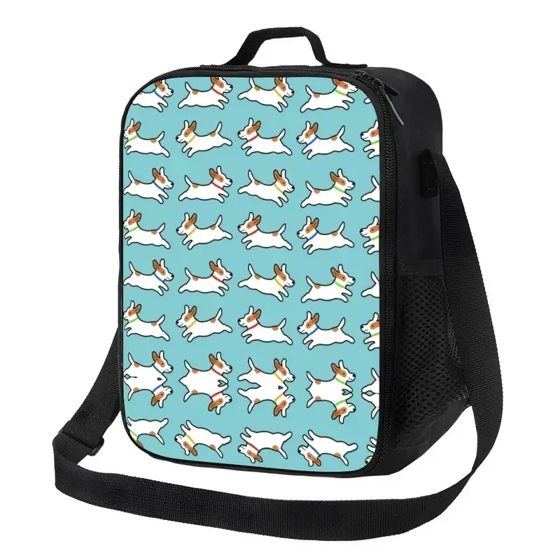 Custom Cute Jack Russell Terrier Running Dog Lunch Bag Men Women Cooler Thermal Insulated Lunch Boxes for Student School