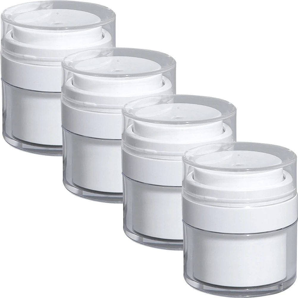 

4Pcs Premium Airless Pump Cream Jar Leak Proof Travel Cosmetic Container Lotion Bottle