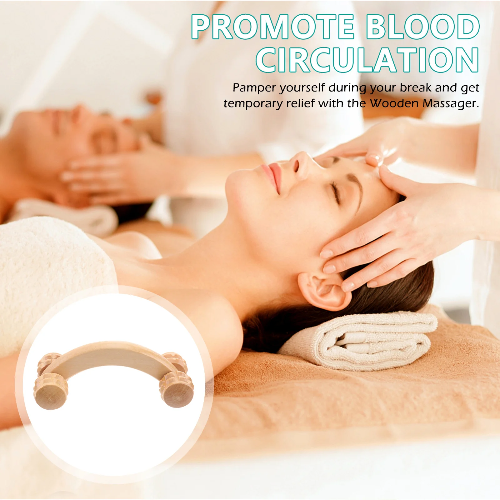 

Full Body Massage Tool Wooden Roller For Neck Shoulder Back Muscle Relief Portable Handheld Massager For Home Office Travel Use