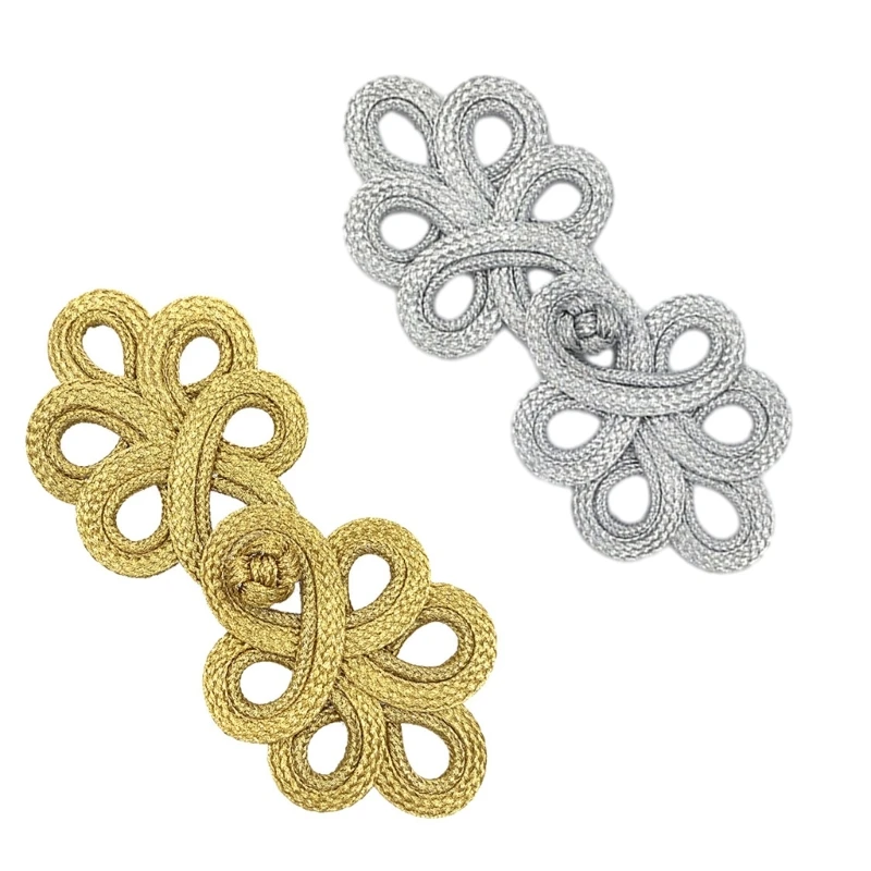 Gold Chinese Buttons Handmade Flower Fastener Button Chinese Knot Buttons Drop Shipping