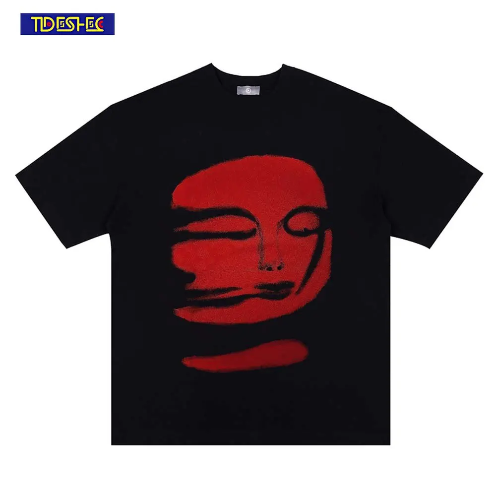 Hip Hop Oversize T-Shirt Mens Streetwear Red Phantom Printed T Shirt 2023 Summer Men Harajuku Tshirt Short Sleeve Tops Tee