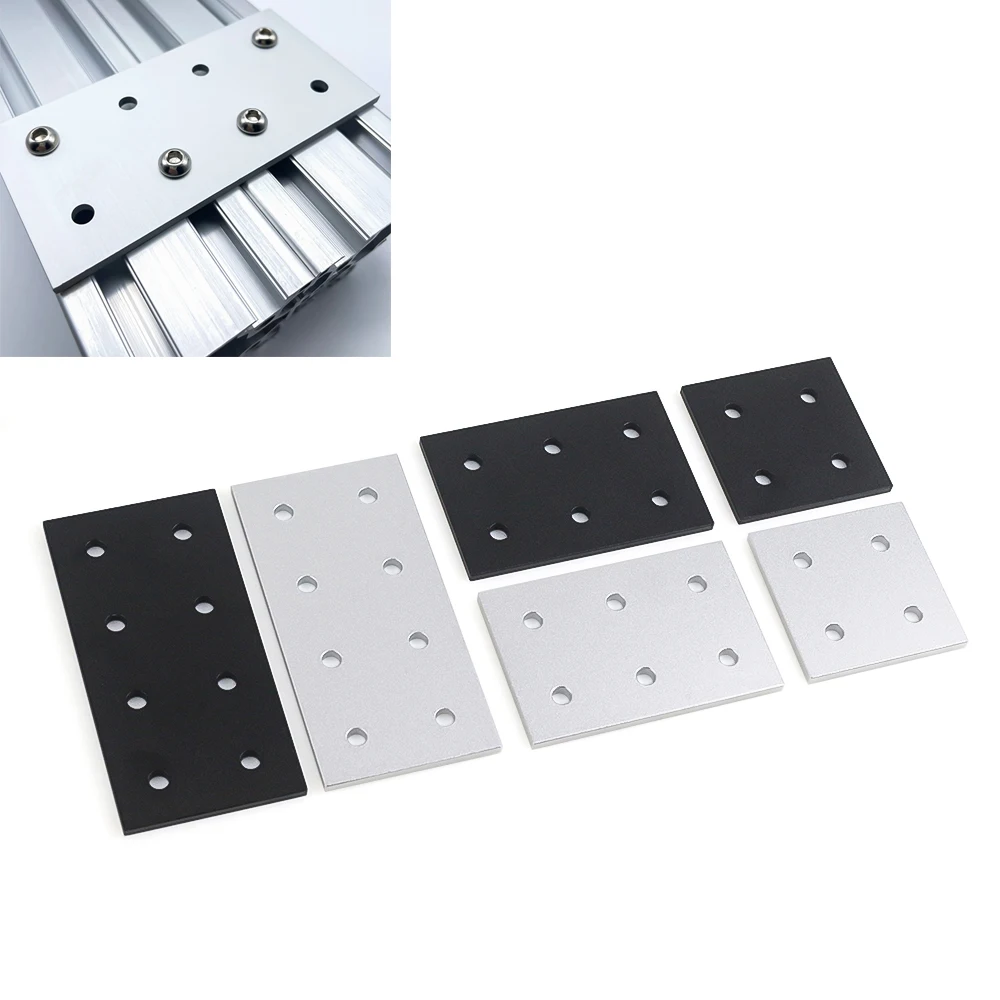 4Pcs Aluminum Profile Joining Strip Plate Connector 6060 4/6/8 Hole Fastener Joint Bracket for CNC Router V Slot Frame
