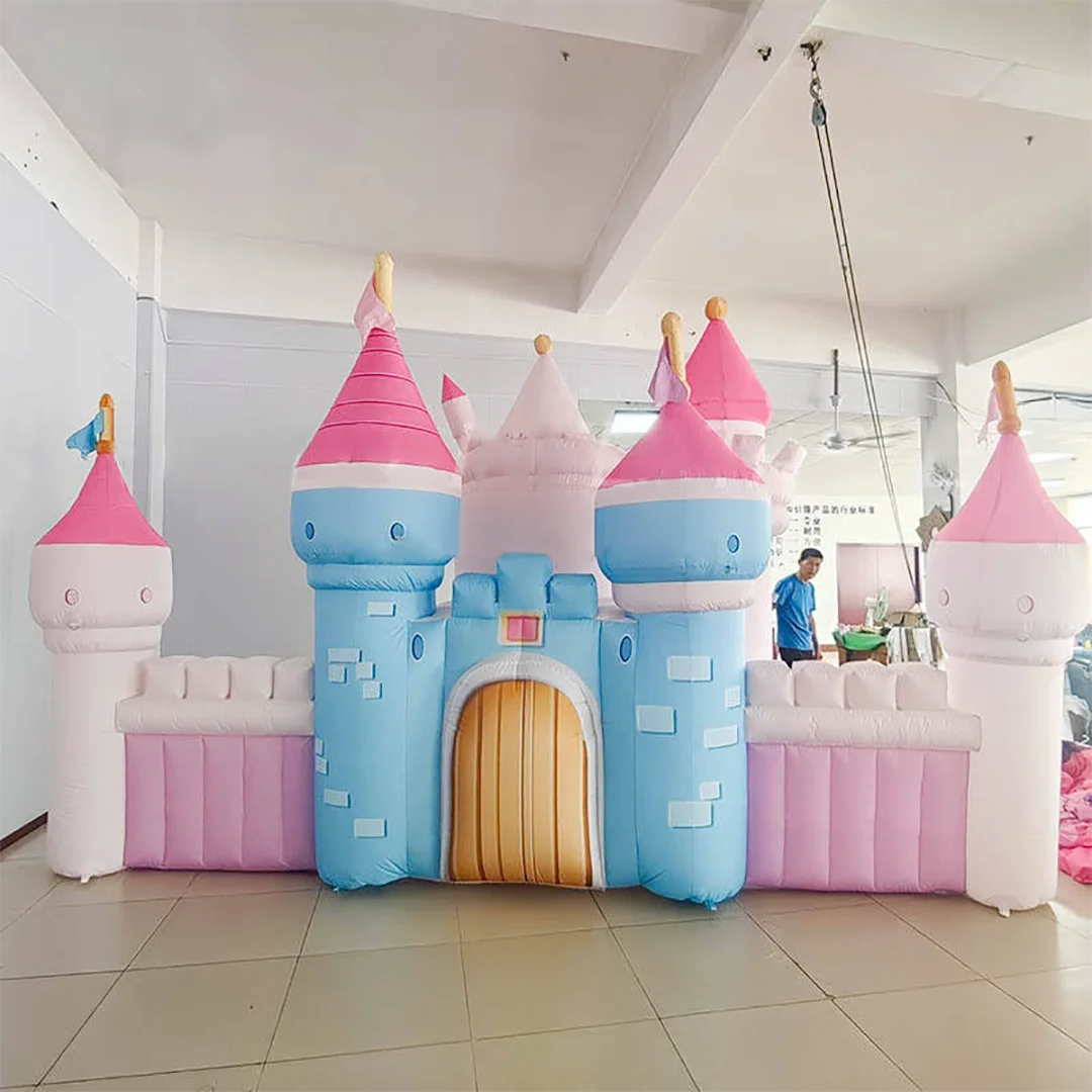 العملاق نفخ القلعة جدار الهواء ضربة الكرتونش قصر / منزل موضوع الأميرة حزب الديكور الدعائم للإعلان عن الحدث