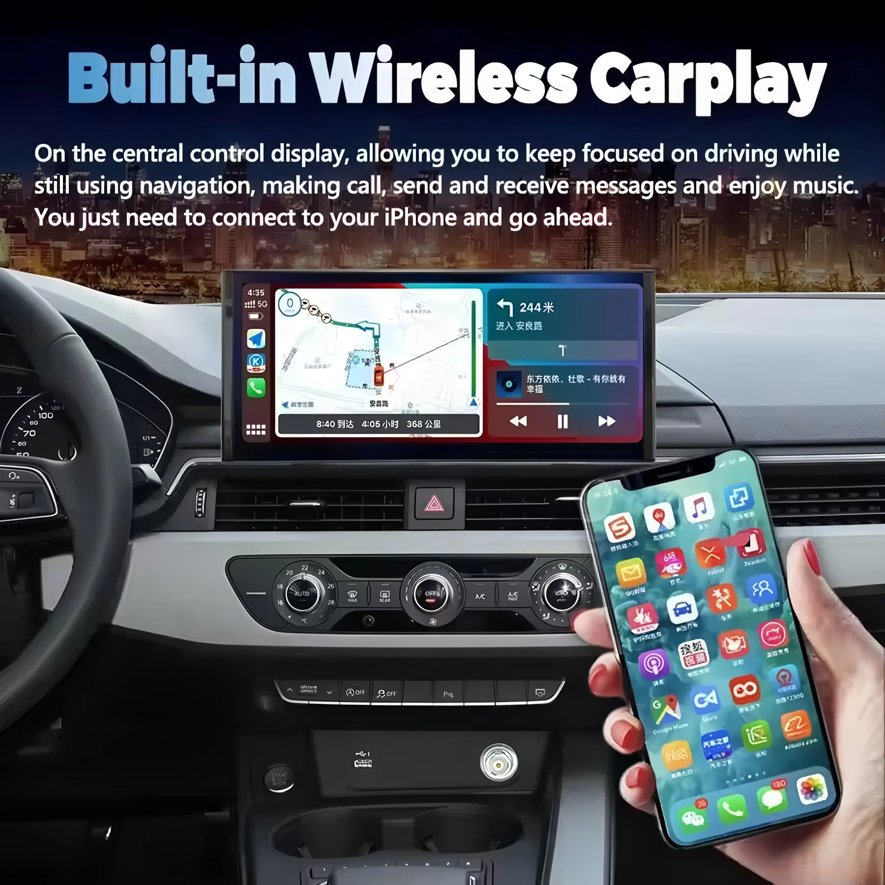 

Android 14 For Audi A4 A4L A5 B8 8K 2017-2023 Car Radio GPS Navi Wireless Carplay Touch Screen DSP Stereo Autoradio Head Unit 5G