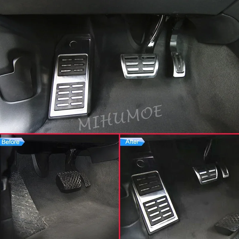 For Audi Q7 Q8 Volkswagen Touareg Porsche Cayenne Coupe Dead Foot Rest Brake Gas Pedal Pad Cover Set  Accessories