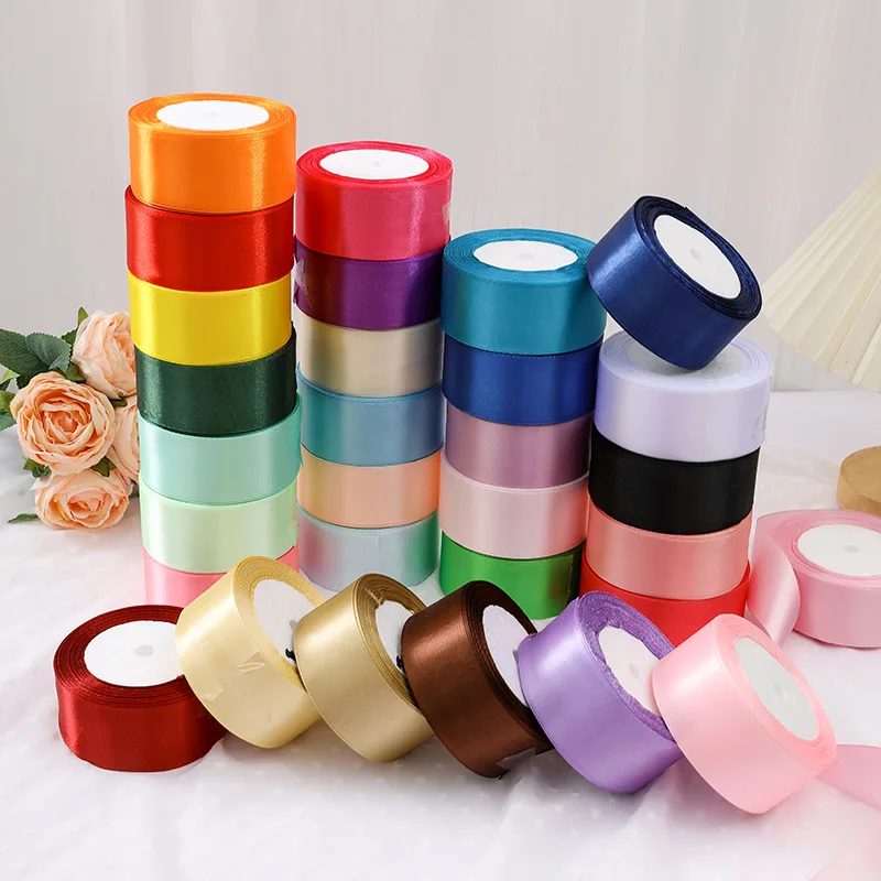 6/10/15/20/25/40/50mm Silk Satin Ribbons for Christmas Wedding Birthday Party Decoration Halloween Gift Wrapping handmad Ribbons