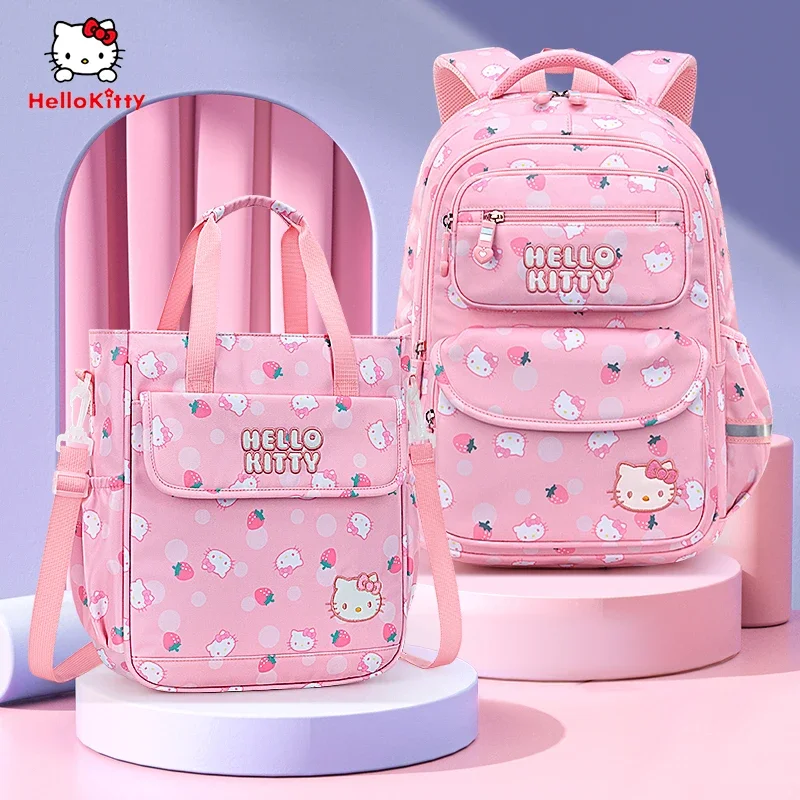 Anime Kawaii Sanrios Cinnamoroll Hellokittys Kuromi dziewczęce podstawowe tornistry dla uczniów ochrony kręgosłupa plecak dla dzieci szkoła prezent