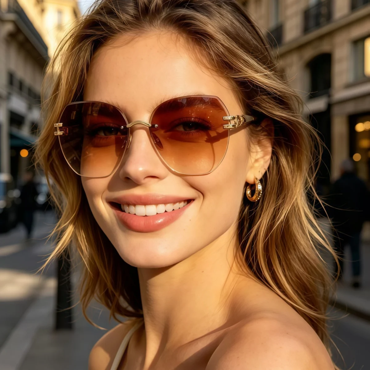 1pcs European Men's and Women's Cat Eye Frame Fashion Sunglasses for Summer Sunshade, Sunscreen, UV Protection, Lightweight Glas