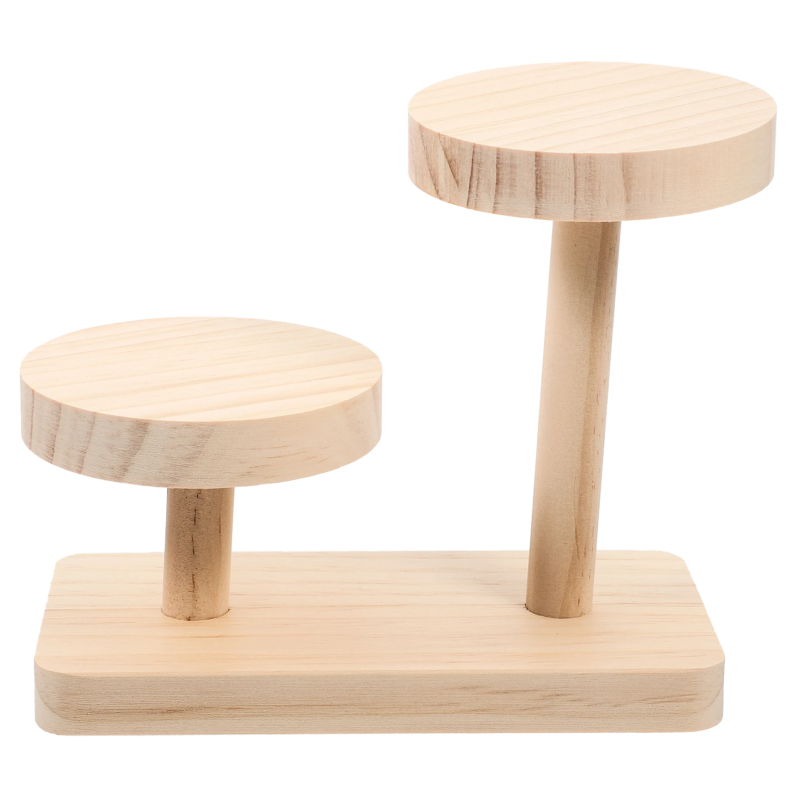 

Solid Wood Display Stand 2 Layers Multi Tier Jewelry Cake Holder Wooden Storage Risers Cupcake Tower Macaron