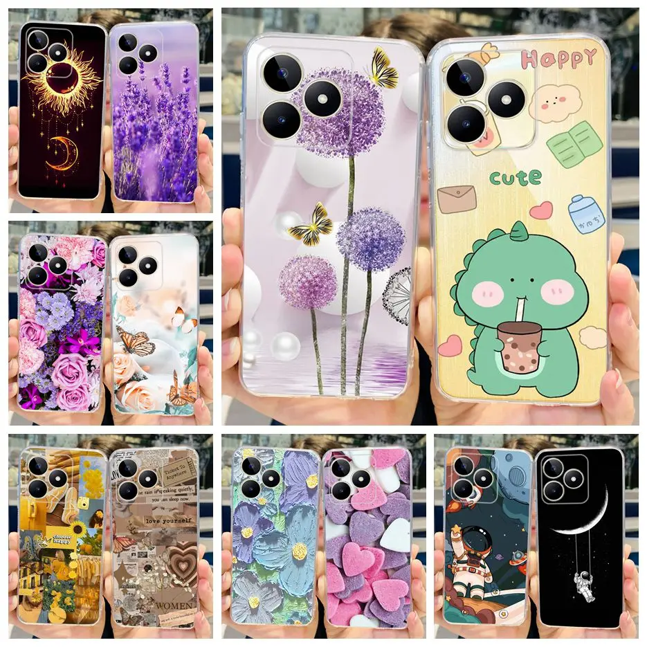 For Realme Note 50 Case RMX3834 Luxury Fashion Painted Cover Clear Silicone Soft TPU Phone Case For Realme Note 50 Note50 Fundas