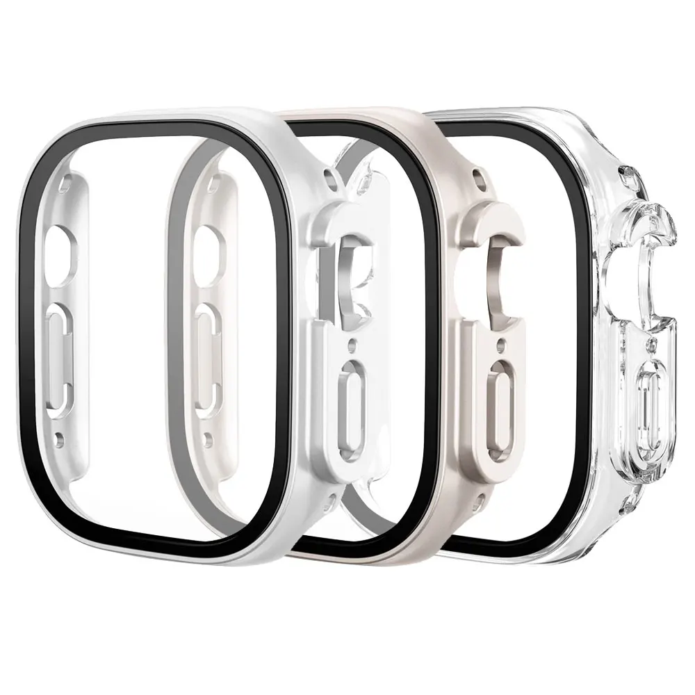 Glas + Gehäuse für Apple Watch Ultra 49 mm PC-Stoßstange + Displayschutzfolie, gehärtete Luxusbox-Abdeckung für Apple Watch Ultra 2 Zubehör