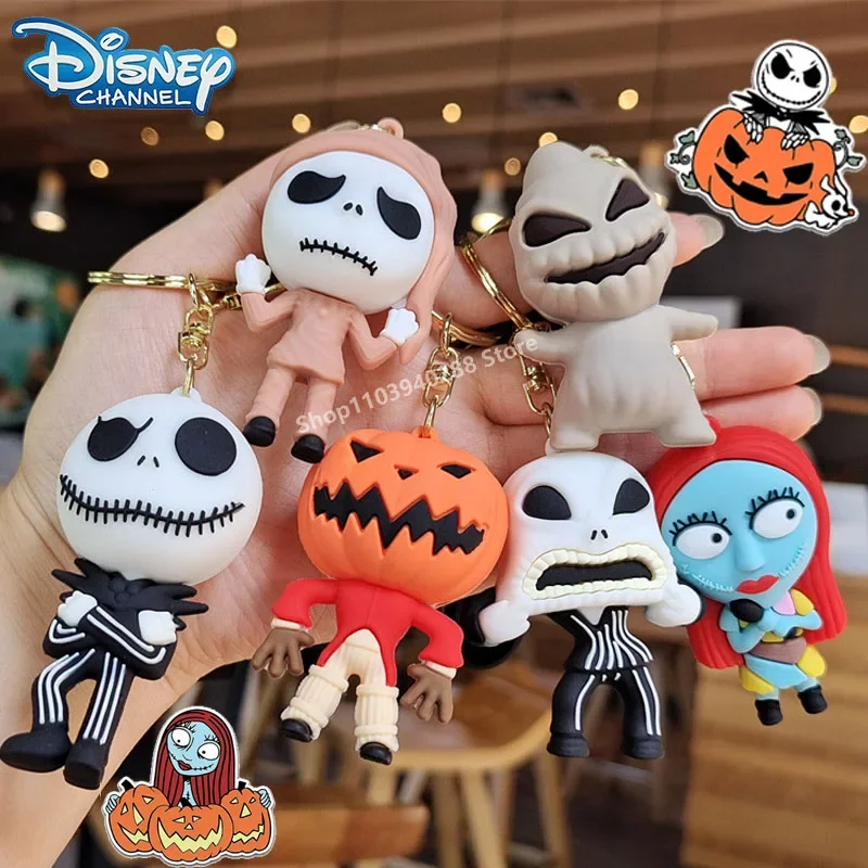 

Disney The Nightmare Before Christmas Key Chain Cartoon Jack Doll Personality Pendant Pumpkin Man Car Key Chain for Kids Gift
