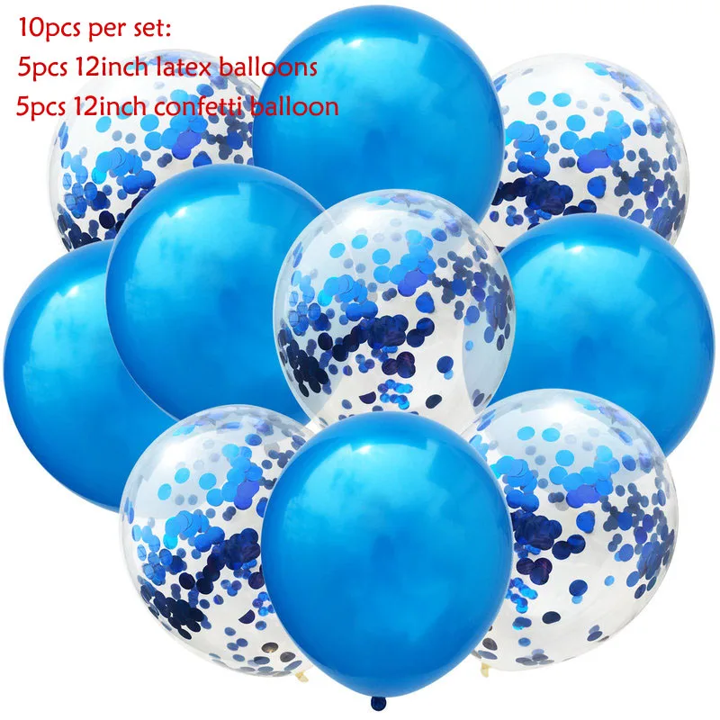 12inch 10pcs Mix Blue Rose Gold Confetti Latex Balloon colorful Wedding Birthday Party Decoration Clear Balloons image 5