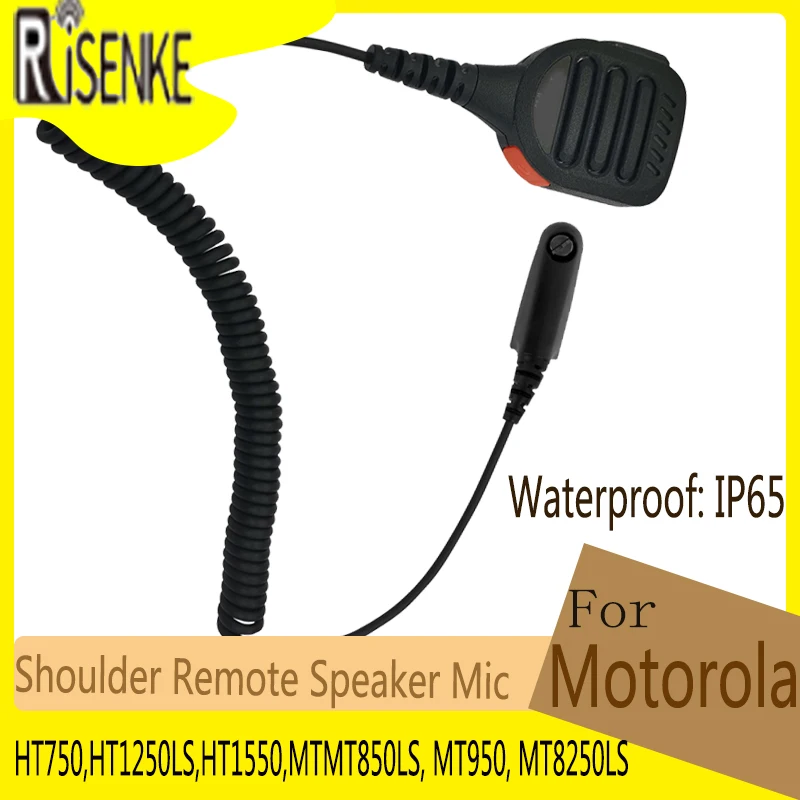 Risenek-Walkie Talkie gp328 speaker mic for Motorola HT750,ht1250ls,ht1550,mt850,mt850ls, mt950, mt8250, mt8250ls, mt9250, pro5