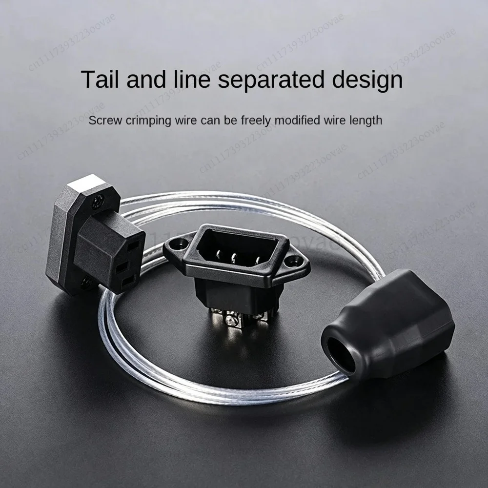 Power Extension Cable C13 to C14 90 Degree Elbow Three-Hole Ultra-Thin Male Female Plug for Computer, Replacement Parts