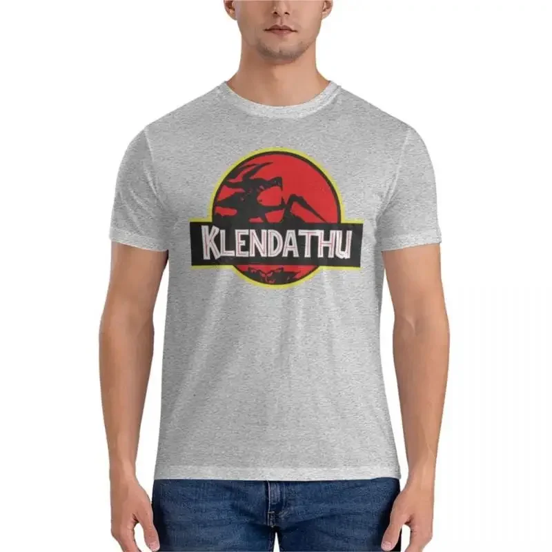 Kaus aktif kaus pria kaus cetak hewan anak-anak T-Shirt Starship Klendathu (gaya Jurassic Park) kaus harajuku klasik