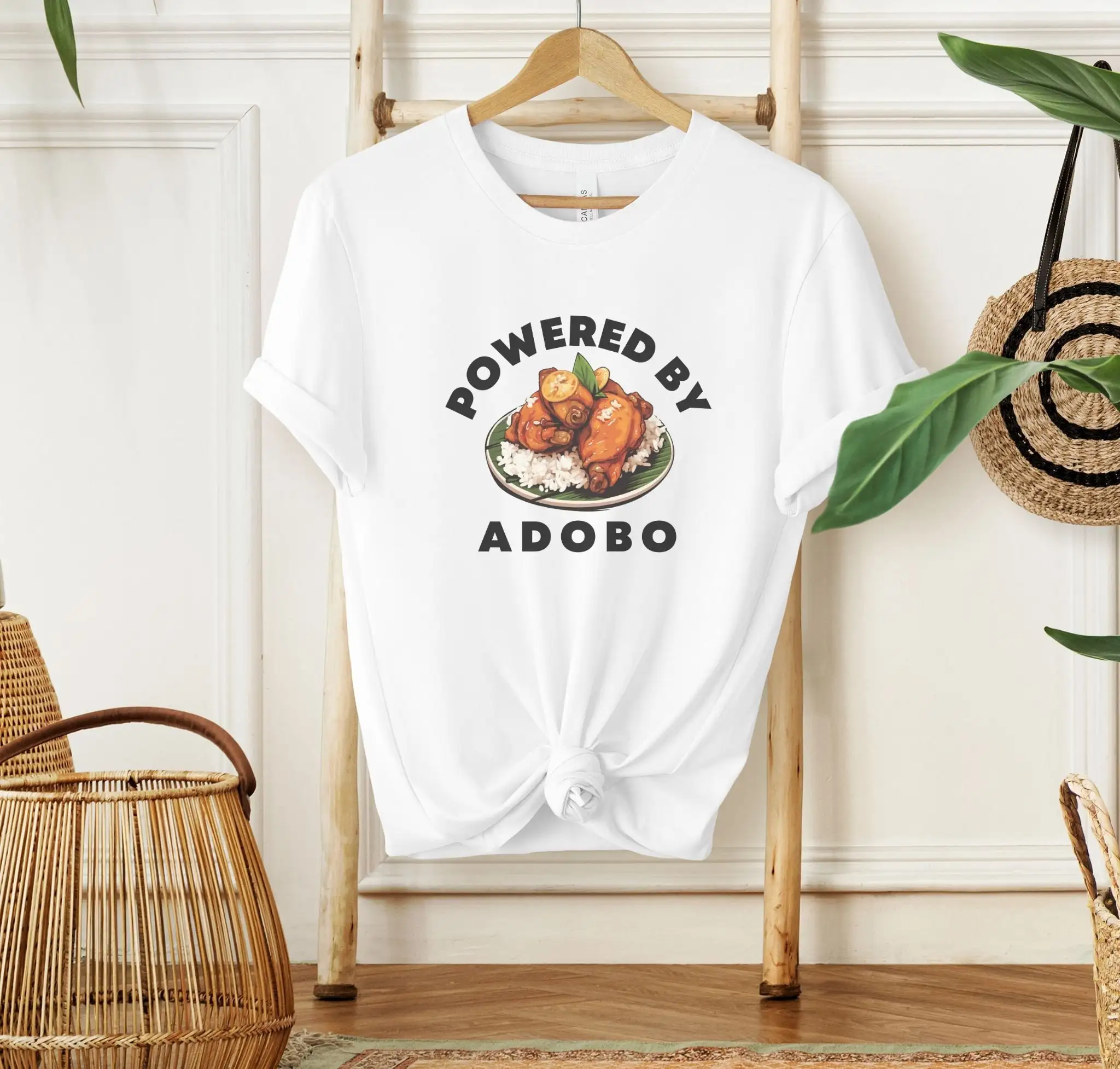 Powered By Adobo T Shirt Iconic Savory Filipino Dish For Food Lover Or Foodie Pinoy Cuisine And Culture