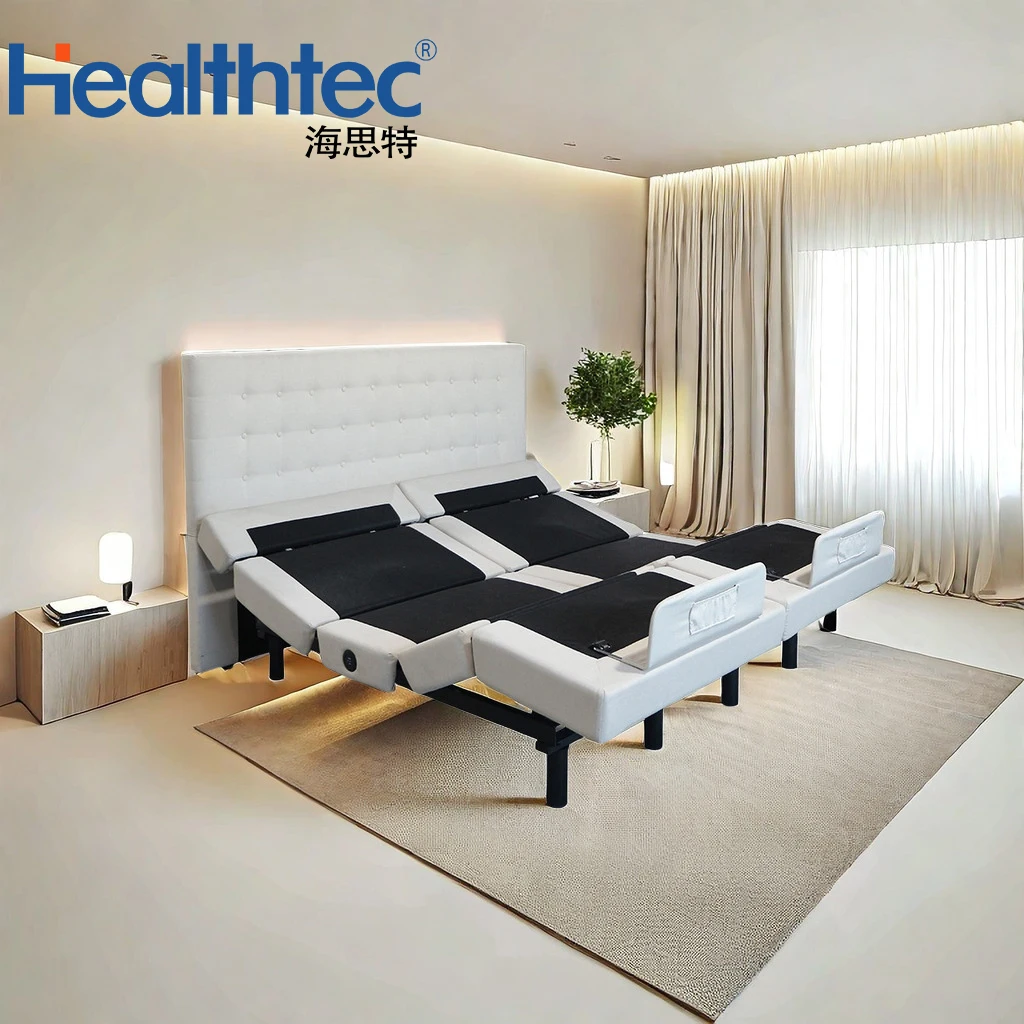Healthtec Straight Split Type Adjustable Electric Bed Frame Intelligent Electric Bed Base With Mattress