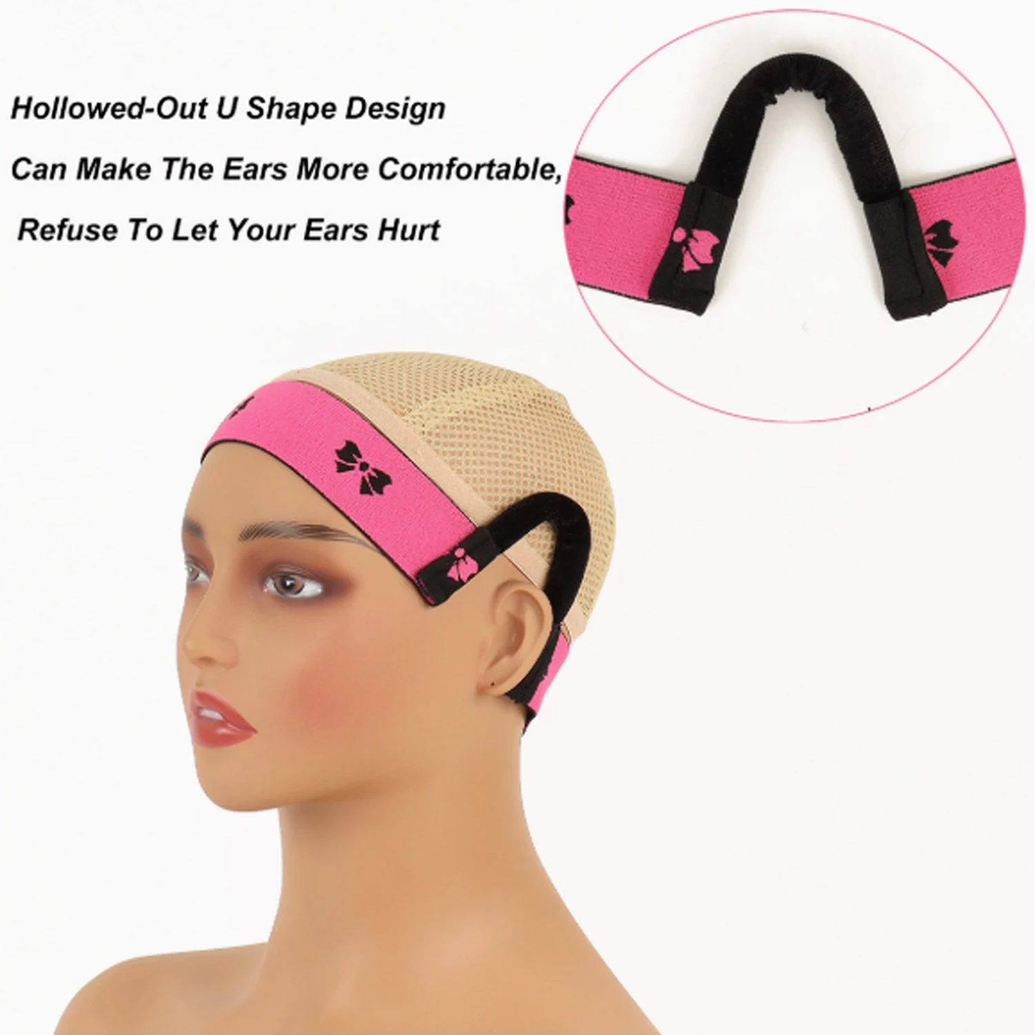 

Comfortable Lace Melt Wig Band with Ear Hanger Ear Protection for Wig 1/2/3pcs - Adjustable Lace Edge Band for Wig Wearing