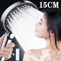 15CM Big Panel High Pressure Shower Head With Filter 3 Modes Large Flow Spray Nozzle Rainfall Shower Faucet Bathroom Accessories