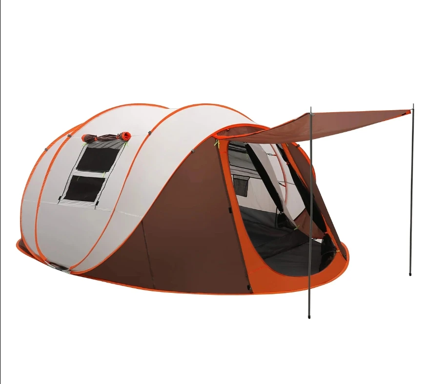 

4-6 Person Instant Pop-Up Outdoor Camping Tent With Double Layer Roof Top And Vestibule For Family Camping