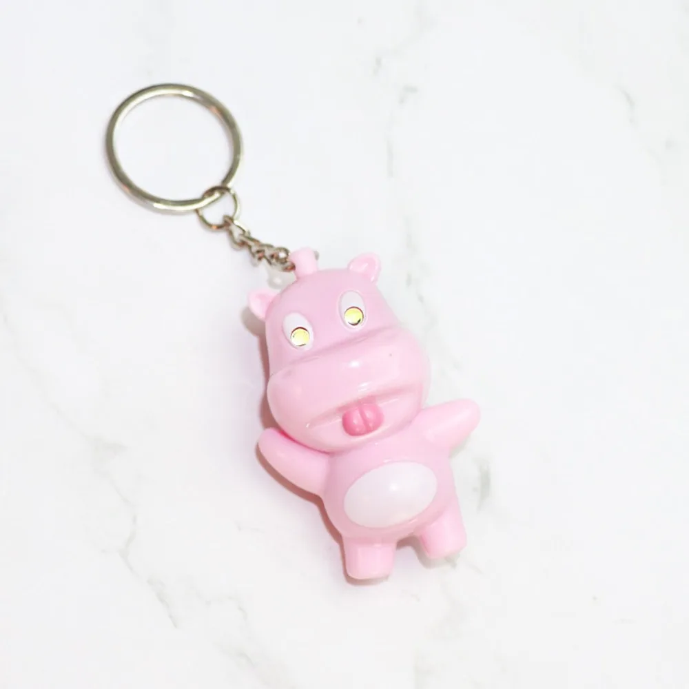 Bag Charm Mini Moo Deng Key Ring Anti-loss Waterproof Bouncing Pig Mu Dang Doll Plastic Luminiferous Dwarf Hippo Pendant Friends