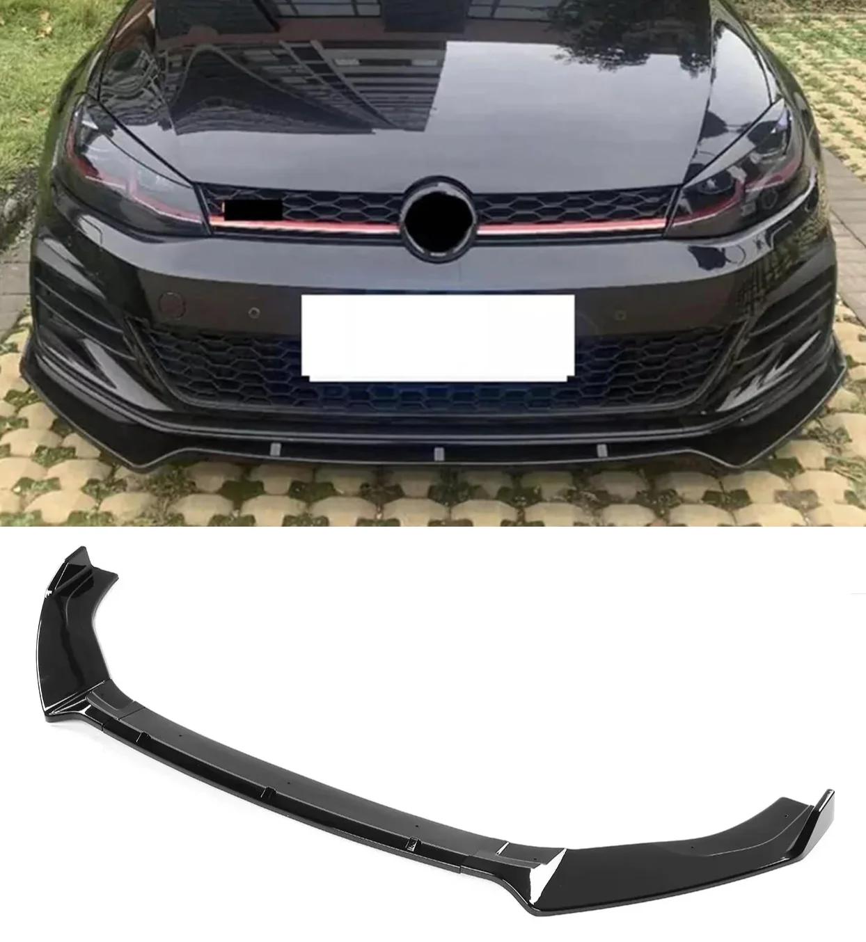 Maxton Style Front Bumper Splitter Lip For Golf 7 7.5 MK7 MK7.5 GTI GTD R R-Line 2013-2020 Bumper Diffuser Spoiler Guard