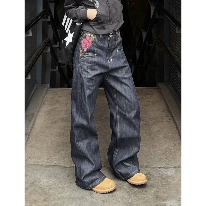Y2k Dames Blauwe Boyfriend Jeans Harajuku Baggy Denim Broek Japanse Jaren 2000 Stijl Vintage Jean Lange Broek Oversize Kleding Nieuw