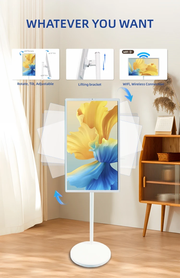 Factory Supply 32 Inch Portable Smart TV  Android Mobile with Touch Screen Television 32 INCH Wheels