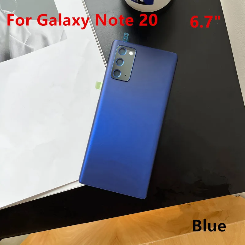 Carcasa Note20 para Samsung Galaxy Note 20 de 6,7 pulgadas, 5G, N981, N980, cubierta trasera de batería de vidrio, reparación, reemplazo de puerta trasera y lente de cámara