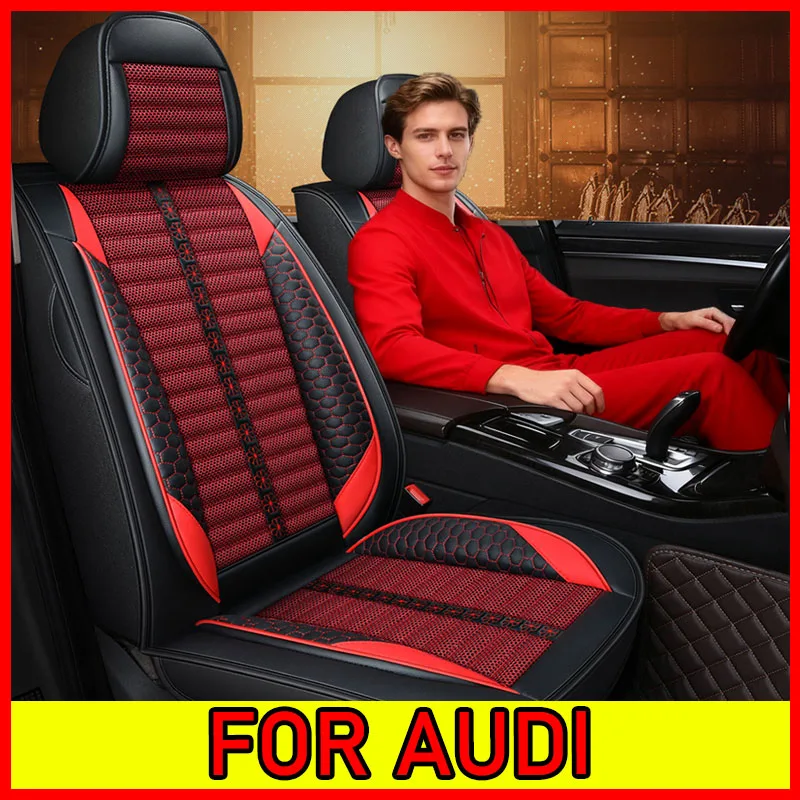 

Чехол на сиденье автомобиля для AUDI Q3 A5 A6 из дышащей искусственной кожи и льна ​ ​ износостойкий мягкий и удобный чехол на сиденье с полной оберткой
