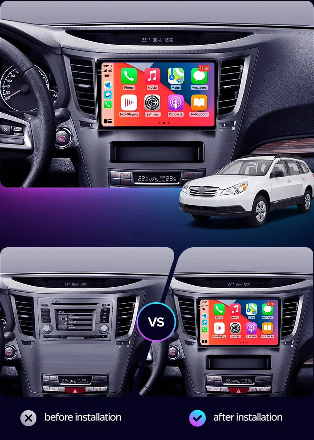 2K لسوبارو Outback 4 BR Legacy 5 2009 - 2014 محرك اليد اليسرى راديو السيارة الوسائط المتعددة مشغل فيديو الملاحة ستيريو GPS أندرويد