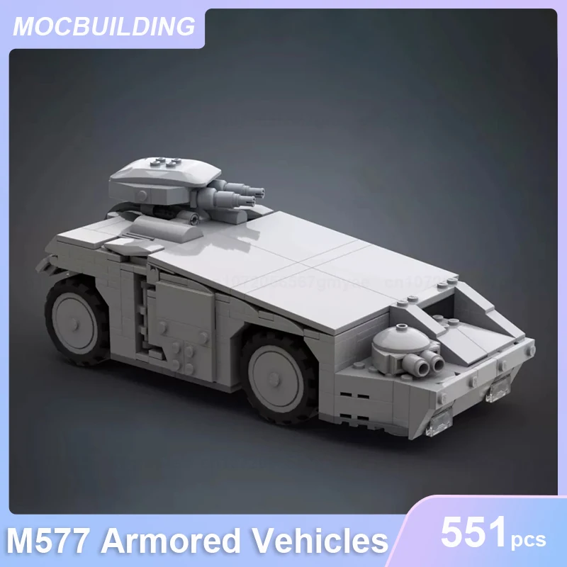 M577 veicoli blindati modello MOC Building Blocks fai da te assemblare mattoni Display creativo educativo militare giocattoli di natale regali 551 pezzi