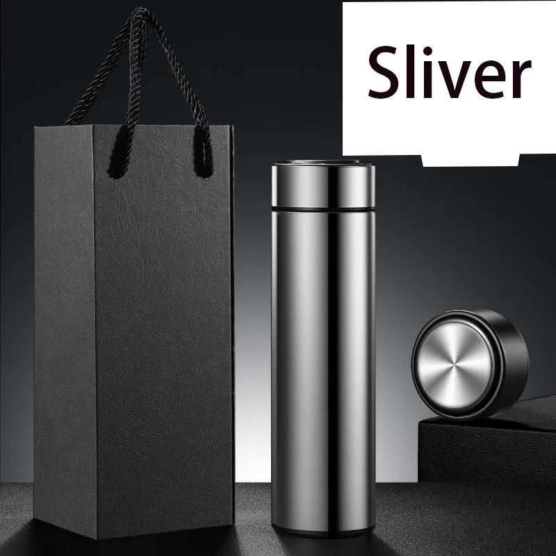 

logo Stainless Steel Thermal Bottle Digital Thermometer 500ml Led Bilayer Flask Vacuum Insulated Bottle Portable Thermos Bottle