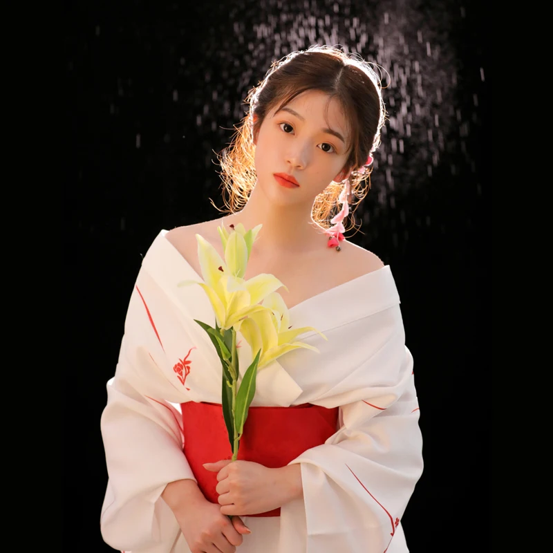 Japanese Traditional Kimono Cardigan Women Dress Bath Robe Yukata Geisha Cosplay Clothing Asian Performance Photoshooting