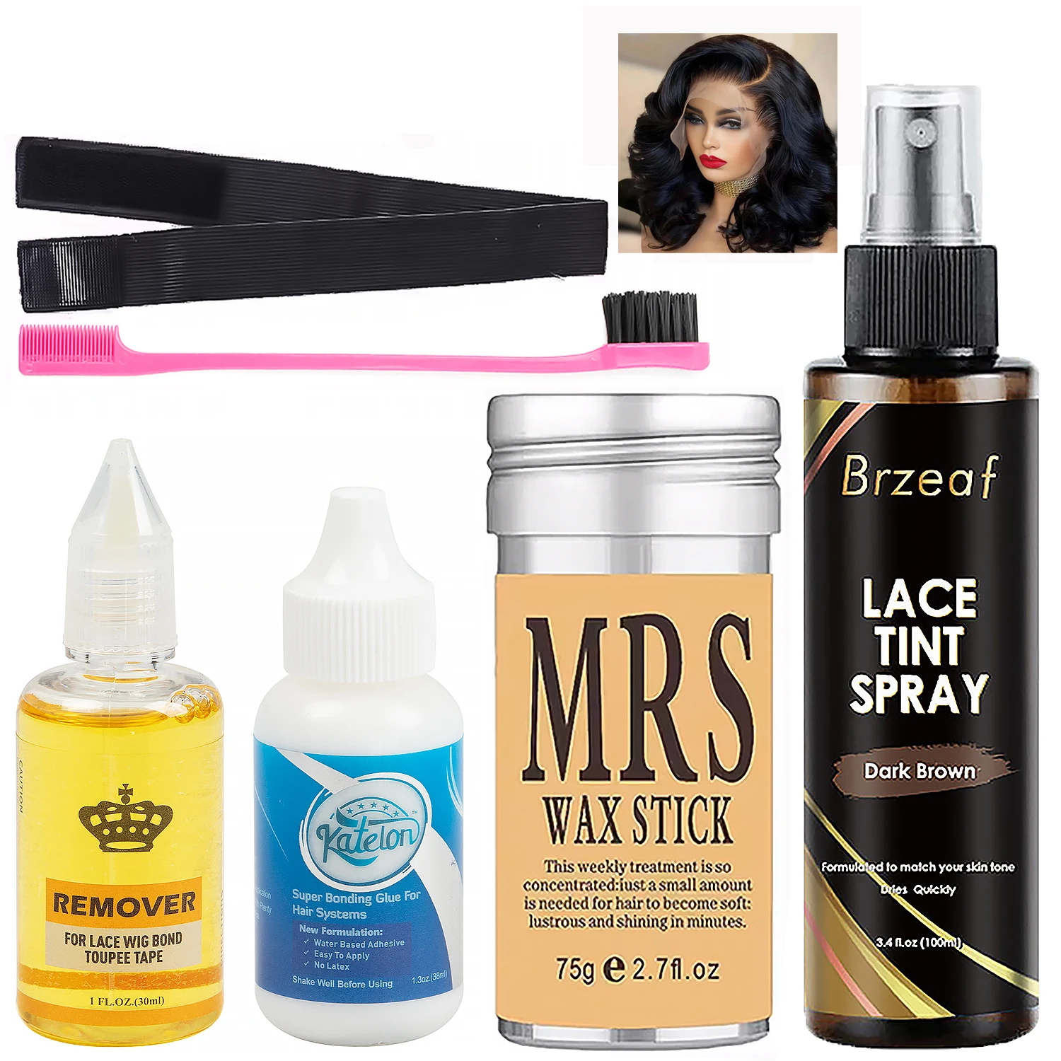 

Водостойкий клей для парика, клей для кружевного переднего парика, 38 мл, жидкий клей для волос, восковая палочка для парика, спрей для кружевного оттенка, эластичная расплавленная лента