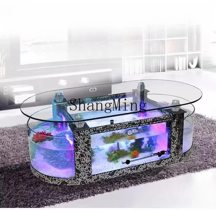 

HJ large ecological coffee table fish tank living room aquarium glass household medium desktop turtle tank