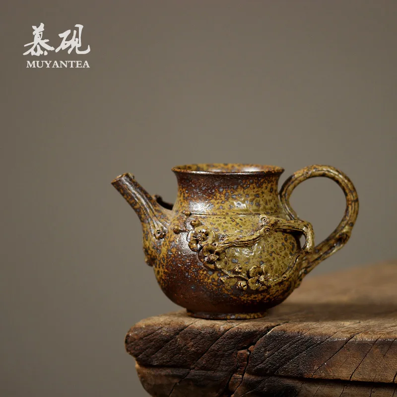 

Mutaoyu Handmade Plum Blossom Fair Taiwan Longyao Wood-Fired Kung Fu Set Even Cup, Natural Ore Tea Divider