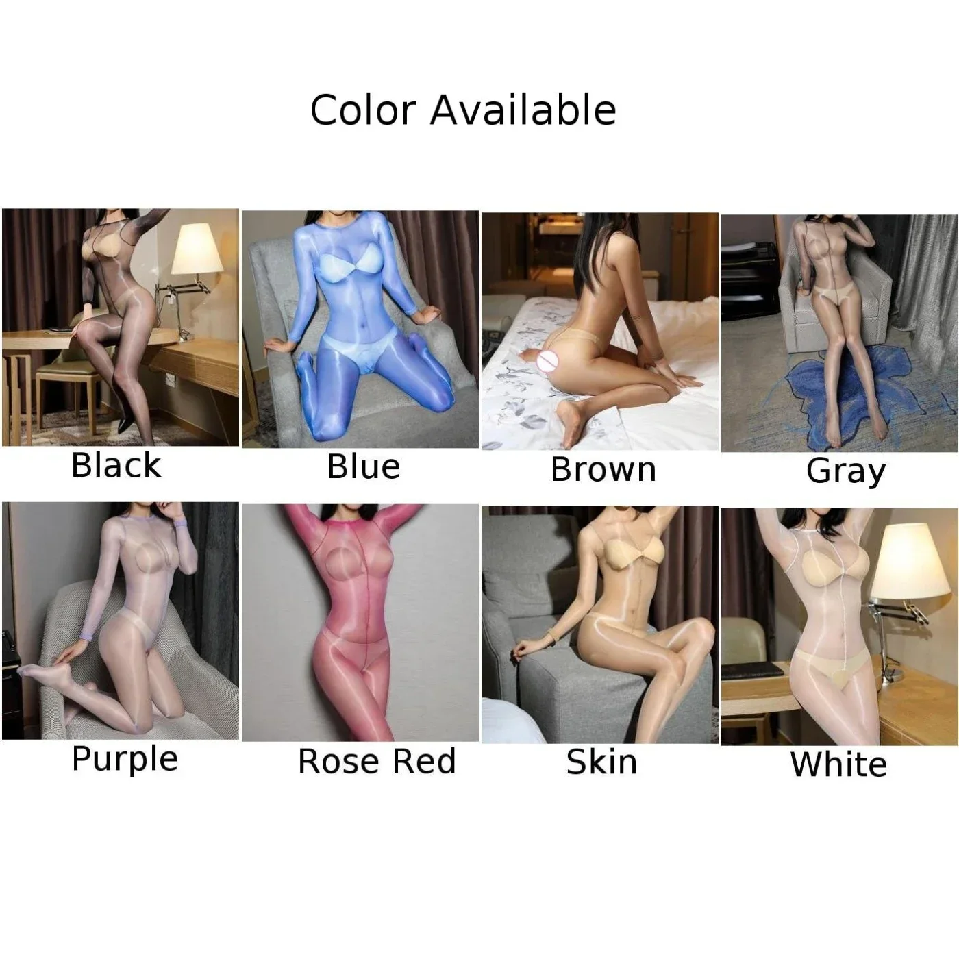 Women Ultra Thin Shiny Delicate Sexy Body Stockings Full Body Crotchless Sockings