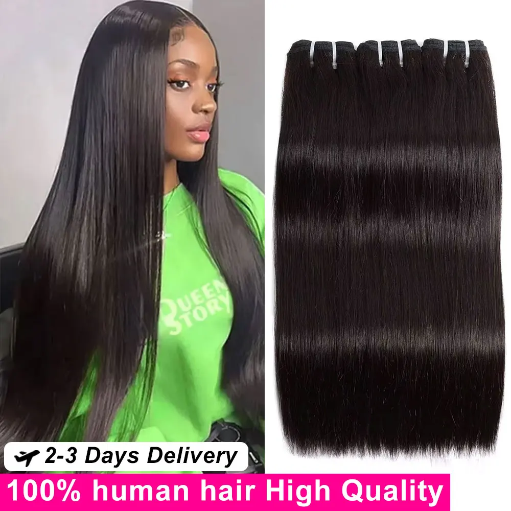 30 32 Inch Straight Bundles 100% Human Hair Brazilian 16A Real Remy Weave Raw Hair 3 4 Pcs Unprocessed Quality Human Hair Bundles Extensions For Women