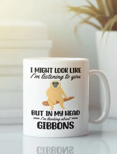 Gibbon Mug, Gibbon Gifts, Funny Gibbon Lover Coffee Cup, I Might Look Like I'm L